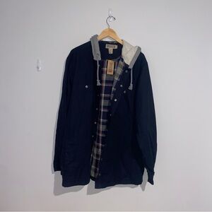Duluth Trading Co Navy and Gray Hooded Jacket